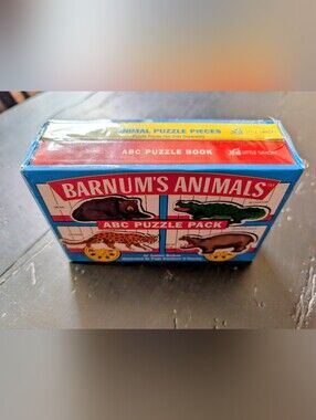 Vintage 1999 Barnum's Animals ABC Puzzle Pack New Sealed Old Stock Collectible